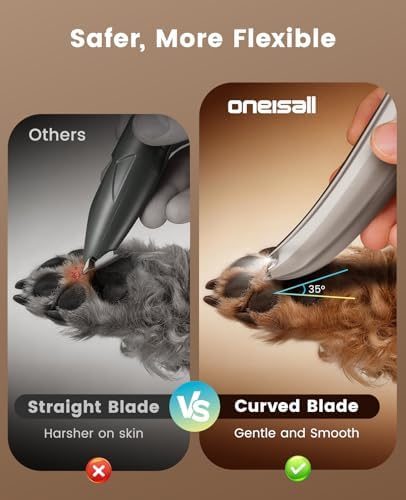 oneisall Dog Paw Trimmer with LED Light & Skin-friendly Curved Blade — view 2