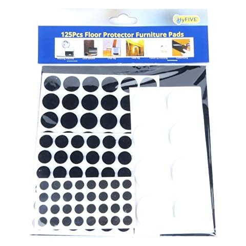 Hyfive Floor Protector Felt Fabric Pads Furniture Floor Protectors Self Adhesive 125pc Cover