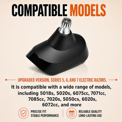 Image of 1 Pack Replacement Nose Heads Compatible with Braun Series 5 6 7 Shaver