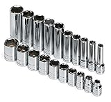 SK 89040 20 Piece 3/8-Inch Drive 6 Point 5/16-Inch to 7/8-Inch Standard Deep and Extra Long Deep Socket Set