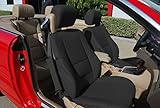 Iggee Artificial Leather Custom Made Original fit Front seat Covers Designed for 2000~2005 BMW 3 Series Standard seat (Black)