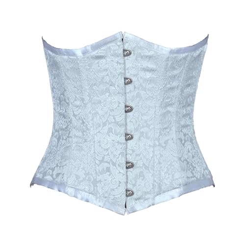 Corset burlesque bleu pastel pour soirées gothiques et festivals