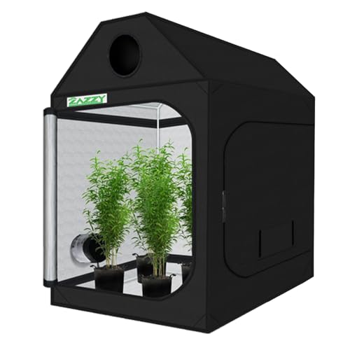 zazzy Grow Tent 60'x60'x72' Roof Cube Plant Grow Tents with Observation Window and Removable Floor Tray for Indoor Plant Growing Seedling 5x5