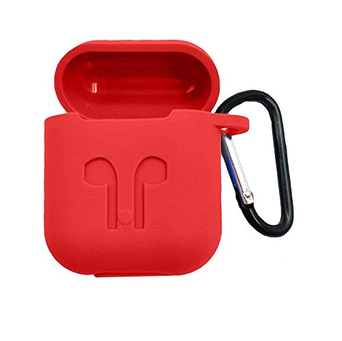Image of Colorcase Silicone Shock Proof Protection Sleeve Skin Carrying Bag Box Cover Case for Apple AirPods 1&2 Wireless Headset Earphone (Red)