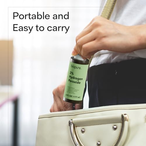 Image of Biopure Hydrogen Peroxide 6 Fl Oz Spray - Convenient Non-Aerosol Spray Bottle with 3% Hydrogen Peroxide| Hydrogen Peroxide 3% First Aid Topical Antiseptic for Minor Cuts and Abrasions (24-Pack)