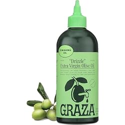 Graza Drizzle Extra Virgin Olive Oil, Finishing Oil - High Polyphenol Early Harvest EVOO Finishing Oil in a Squeeze Bottle - Single Origin Olive Oils from Spain - 16.9 Fl Oz (500ml)