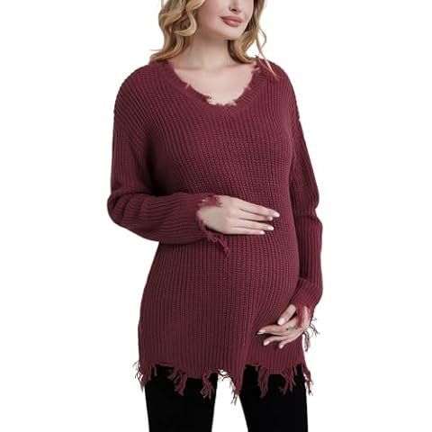 Bhome Maternity V Neck Knit Sweater Cover