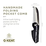 Kent 87T Graphite Handmade Folding Pocket Comb for Men, Fine Tooth Hair Comb Straightener for Everyday Grooming Styling Hair, Beard or Mustache, Saw Cut Hand Polished, Made in England - Image 2