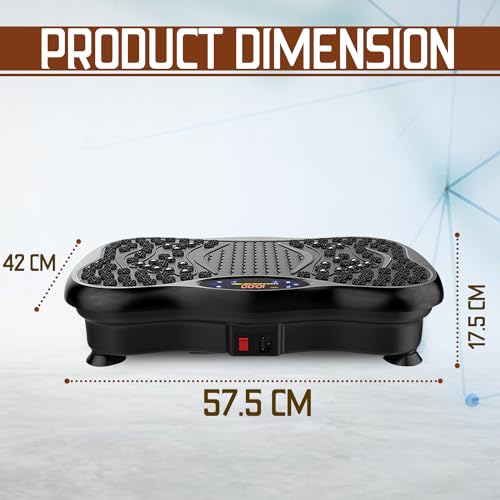 FK Sports Vibration Plate Exercise Machine - Vibration Fitness Trainer with 99 Intensity Levels, 5 Programs & 2 Resistance Bands - For Whole Body Workout - CE Certified (Black (OOS)) - Image 3