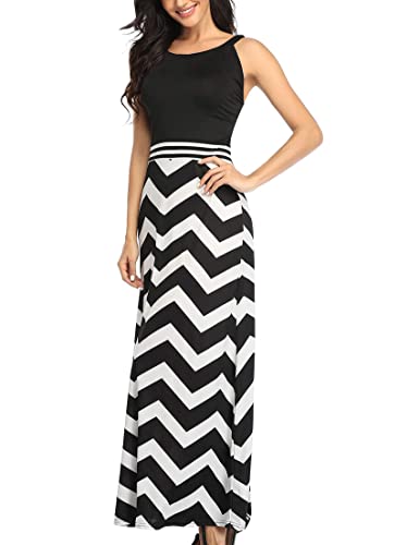 Image of Lacavocor Womens Summer Maxi Dress Tank Top Sleeveless Long Dresses
