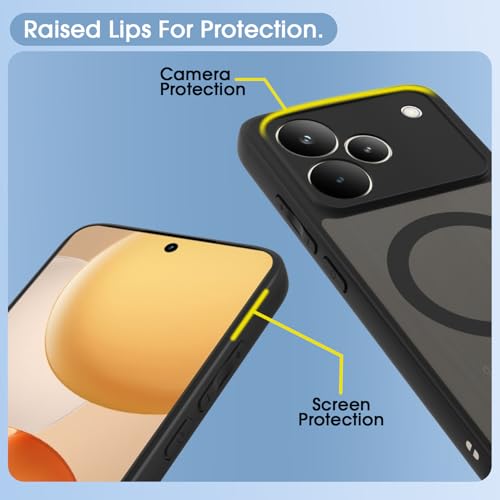 Image of Amazon Basics Back Cover for Realme P4 Pro 5G Compatible with Mag-Safe Smoke Back | Shockproof Design | Hard Transparent Back Case (Black Smoke Mag-Safe)