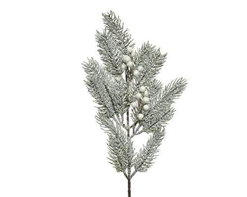 Kaemingk Künstliche Tannenzweige am Stiel 50cm mit Schnee Beeren PE...