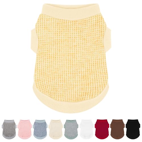 Image of Cozy and Functional Dog Shirts for Small Puppies: Stretchable Ginger Attire with Easy-On Design, Ideal for Chihuahuas and Yorkies - Enhance Comfort and Playfulness on Chill Days Small