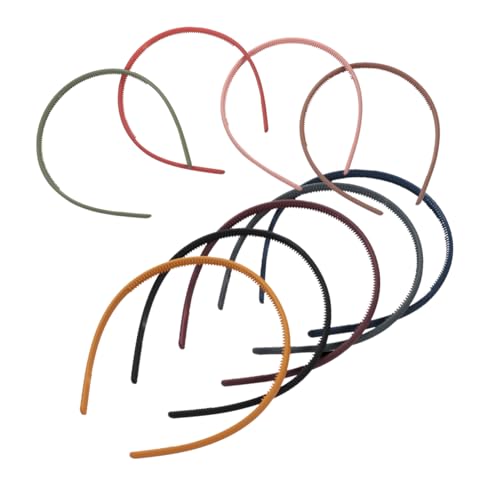 NOLITOY 9 Piezas diadema esmerilada banda para el cabello de color sólido banda de pelo de las mujeres accesorios para el cabello hair band hair topper diadema dentada diadema de moda