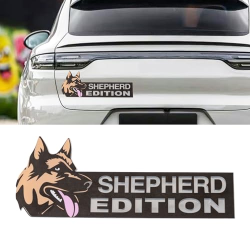Image of Rislobx Acrylic Dog Car Emblem, Laser Cut, Black, Universal Fit, Car, Truck, Shepherd Edition