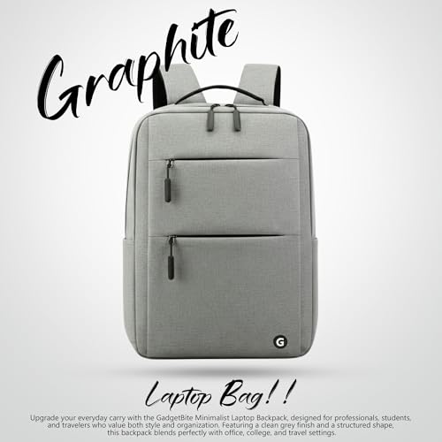 Image of GadgetBite Graphite 20L Laptop Backpack with 15.6 inch Laptop Compartment, USB Charging Port, Organiser Pockets and Bottle Holder. Ideal for Office, College and Travel