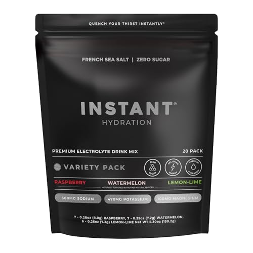 Instant Hydration Raspberry Instant Hydration Sugar Free Electrolytes Powder Packets Variety Pack ...