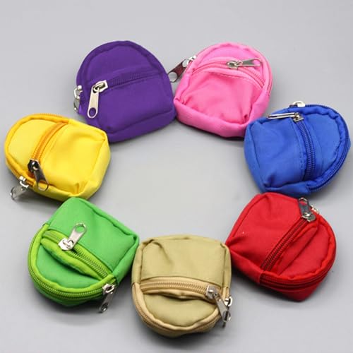 ONEST 31 Pieces Dolls Accessories Include 10 Pieces Mini Doll Backpacks Cute Zipper Bags and 21 Pieces Mini Doll Books