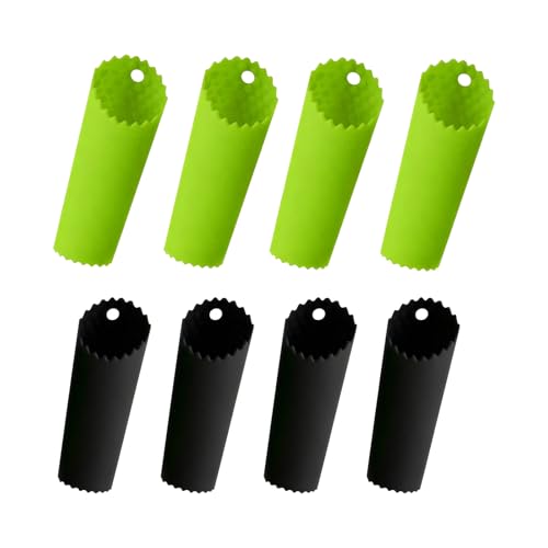 8PCS Presse ail, Éplucheur d'ail en silicone Noir,Vert, Accessoire Cuisine Pour Rapide, Épluche les gousses d'ail en quelques secondes sans odeur des mains...