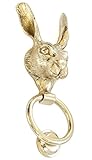 Castelion® Solid Brass Country Hare Door Knocker | High Quality Home Accessories | Solid Brass Front Door Knocker | Easy to Attach | Unique Home Decor | 22cm