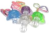 Flashing Panda Set of 4 LED Flashing Pacifier Binkie Raver Novelty Pendant Necklaces