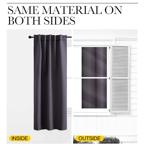 Image of NICETOWN Greyish Purple Blackout Curtains 84 inches Length for Living Room, 2 Panels, 42 inch Wide, Thermal Insulated Long Drapes for Large Window