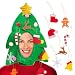 DomeStar Christmas Tree Hat with 7PCS Ornaments, Funny Christmas Hat, Novelty Santa Hat Holiday Theme Hat