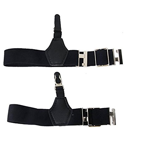 tykusm 1 par hombres de tirantes elásticos Calcetines Garters tirantes (negro + plateado)