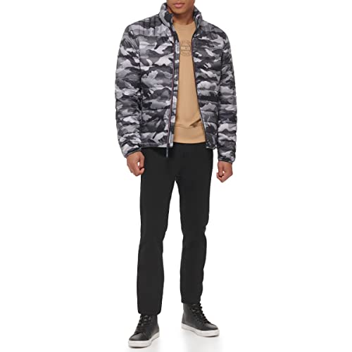 Image of Tommy Hilfiger Mens Embroidered Logo Puffer Jacket