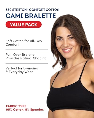 Image of Fruit of the Loom Women's Spaghetti Strap Cotton Pullover Sports Bra Value Pack
