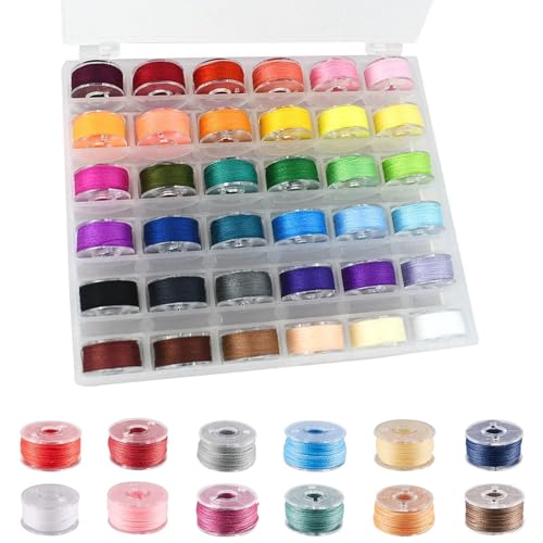 Ensemble de 36 Fil Couture Machine à Coudre, Canette Machine à Coudre, Compatible avec Brother Babylock Janome Kenmore