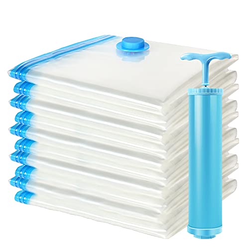 Vagusicc Vacuum Storage Bags, 10 Pack Space Saver Bags, Dust Proof Vacuum Storage Bags for Clothing, Outdoor Camping Waterproof Vacuum Sealer Bags Save 80% Space,Suitable for Clothes Storage Medium