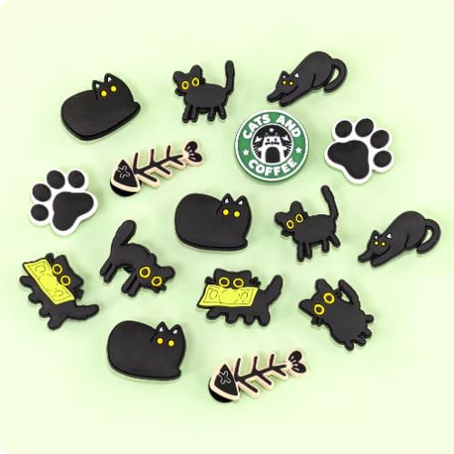 Kit 10 Boton Pingente Para Crocs Modelos Desenhos Variados (Gatinho)