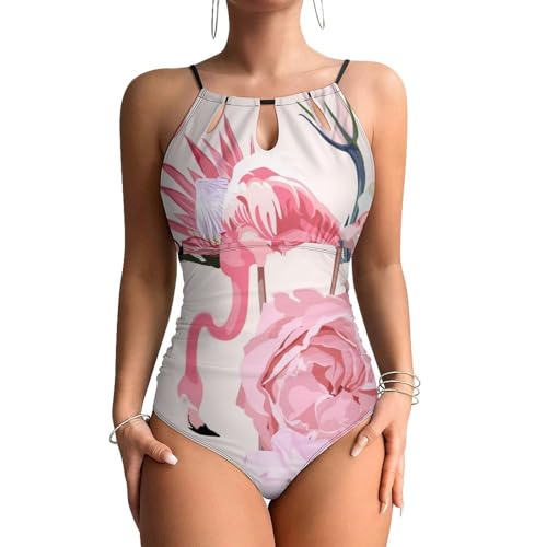 Maillots de bain une pièce femme flamant rose monokini gainant