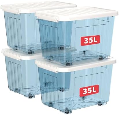 Cetomo 35L*4 Cajas de Almacenamiento con Tapas, Contenedores de P...
