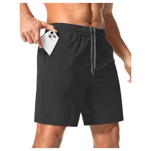 Aolesy Shorts esportivos masculinos de ginástica de secagem rápida com bolsos, shorts leves para treino de corrida, tênis casual, Preto, M