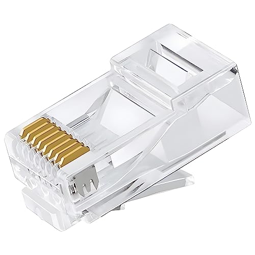Delcast 100pcs RJ45 Modular Plug CAT5E Network Cable Connector Plug 8P8C
