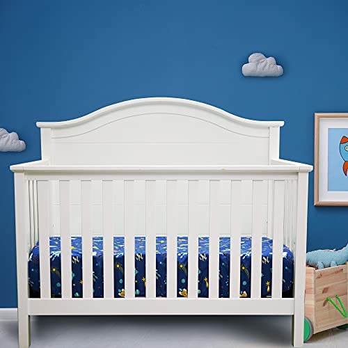 Image of Astronaut Space Galaxy Baby Crib Sheet - Fitted Toddler Sheet Polyester Baby Sheet for Standard Crib and Toddler mattresses Nursery Bedding Sheet Crib Mattress Sheets for Boys 1 Pack - by UOMNY