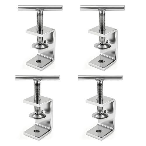 Tunejoy Abrazadera en C de Acero Inoxidable 304 Abrazadera de Mesa para Carpintería De Bricolaje Soldadura Ebanistería Ajustable 6~30 mm 4 Piezas