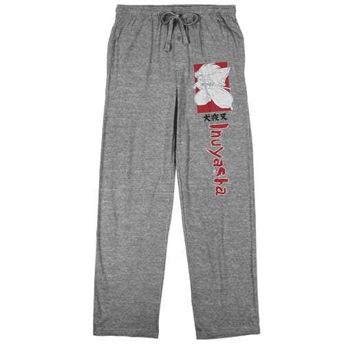 Inuyasha Red & White Art Adult Gray Sleep Pajama Pants