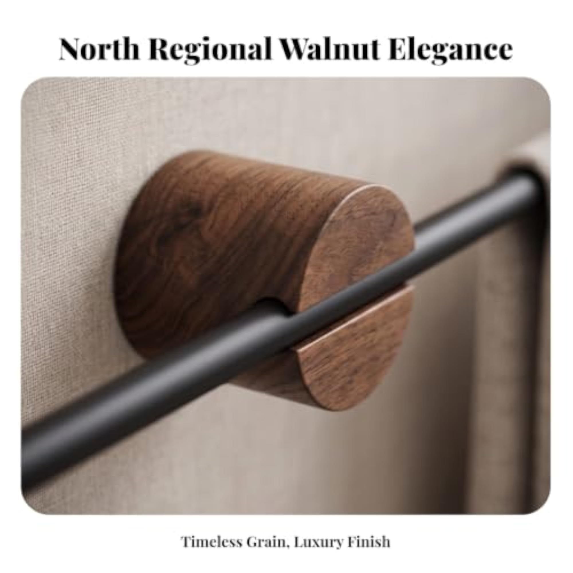 Modern Towel Bar with Wooden Base
