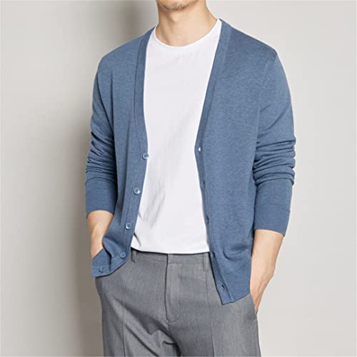 Male Solid Color Knitted Sweater Autumn Winter Cotton Cardigan Casual Buttons Cardigans Coat4