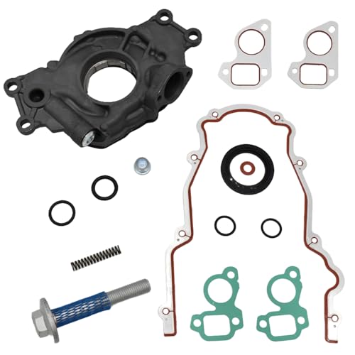 BTSCAR 10296 High Volume Oil Pump Kit with Timing Cover Gasket Fit for Chevrolet GM 4.8 5.7 6.0L LS1 LS2 LS3