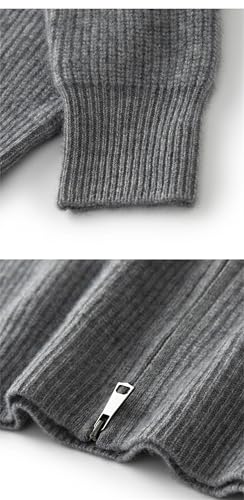 Men's Cashmere Knit Cardigan Sweater Long Sleeve Zipper Thick Fall Winter Versatile Style Outerwear4