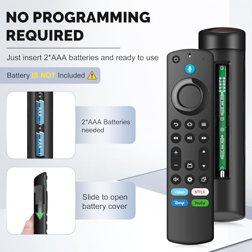 Image of Remote Control Compatible with Fire-Insignia-TV, Remote Replacement Fit for TV FireStick 4K /Lite /4K Max /Cube, for Insignia, Pioneer HD, QLED, AMZ-Smart-TV 3rd Gen with Voice