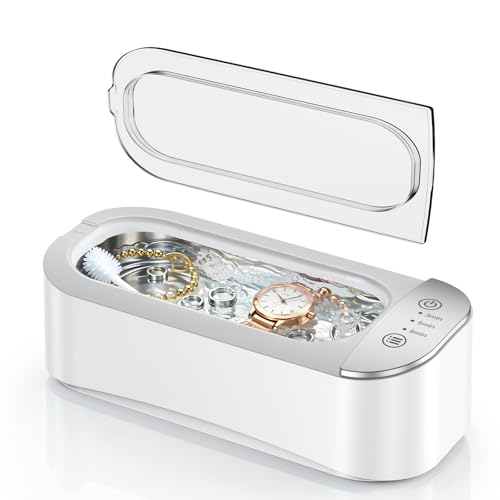 Limpiador Ultrasonidos de Gafas de 450 ml con 3 Funciones de Temporizador para Gafas, Joyas y Relojes