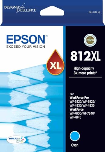 Cartouche Epson 812XL cyan haute capacité idéale pour vos dossiers et devoirs sur XP-5100