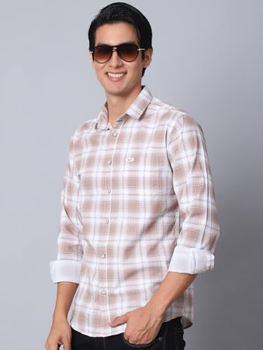 Image of Majestic Man Men Box Checkered Slim Fit Cotton Casual Shirt