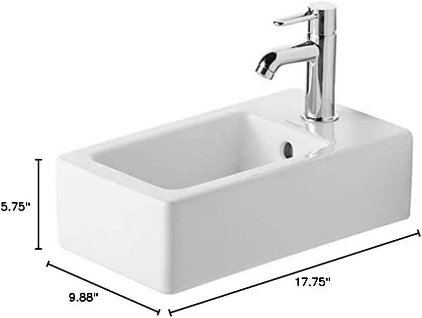 Dimensional drawing of Duravit Vero vanity top with measurements