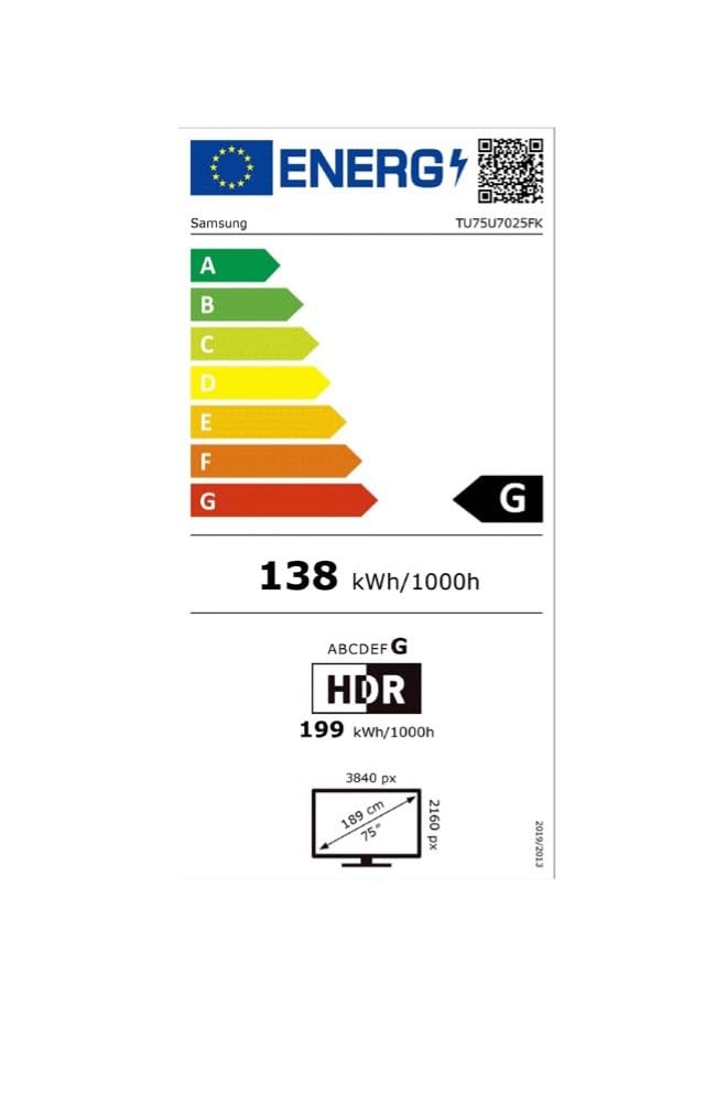 Samsung TV 75 Pulgadas Crystal UHD U7025F 4K Smart TV, Colores increíbles con Crystal Processor 4K, Escucha Todos los Altavoces con Q-Symphony, Datos protegidos Knox Security y Gaming Hub
